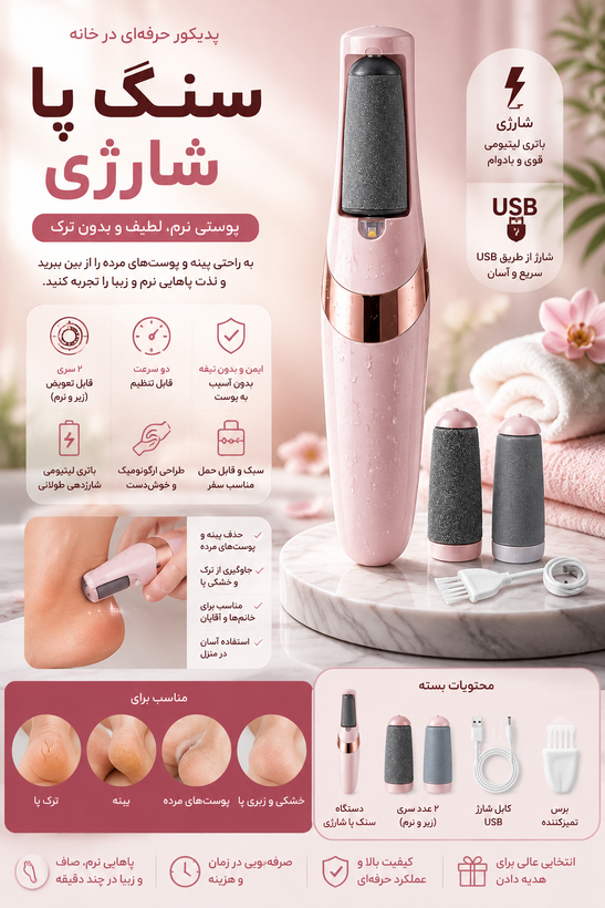 سوهان و سنگ پا شارژی BD613