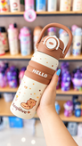 قمقمه استیل دوحالته ۶۰۰ میل فانتزی طرح HELLO
