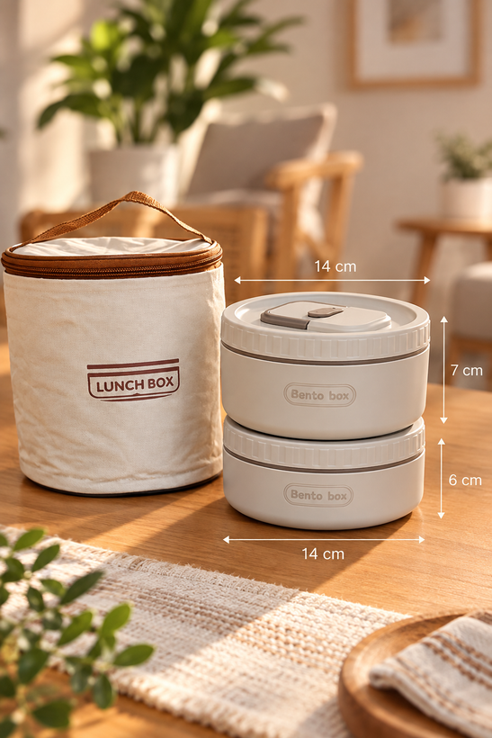 لانچ باکس و ظرف غذا دوتایی کیف دار سایز بزرگ BENTOBOX
